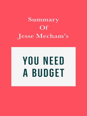 cover image of Summary of Jesse Mecham's You Need a Budget